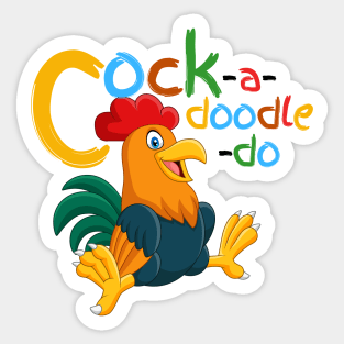 Rooster Crowing Sticker